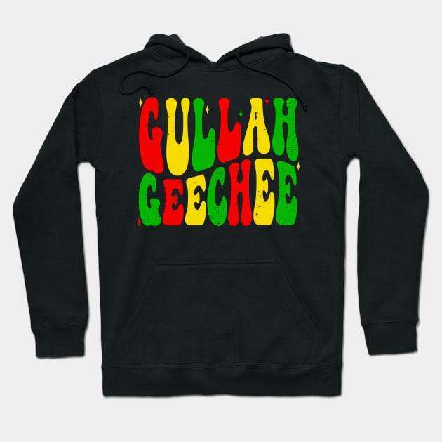 Retro Gullah Geechee Cultural Pride Colors Hoodie by Vauliflower